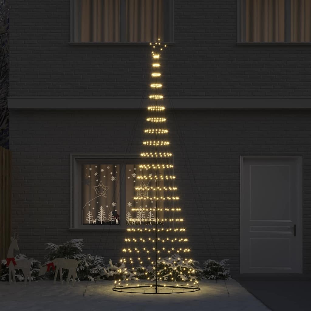 VidaXL LED Kerstboom met 455 LED met standaard Warmwit 184.5 cm Metaal