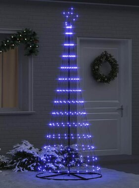 VidaXL LED Kerstboom met 295 LED met standaard Blauw 250 cm Metaal