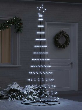 VidaXL LED Kerstboom met 295 LED met standaard Koudwit 250 cm Metaal
