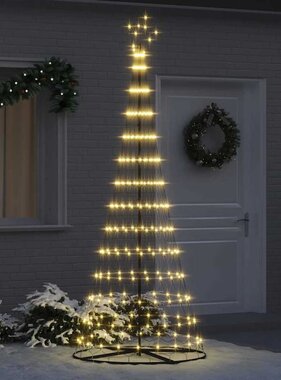 VidaXL LED Kerstboom met 295 LED met standaard Warmwit 250 cm Metaal
