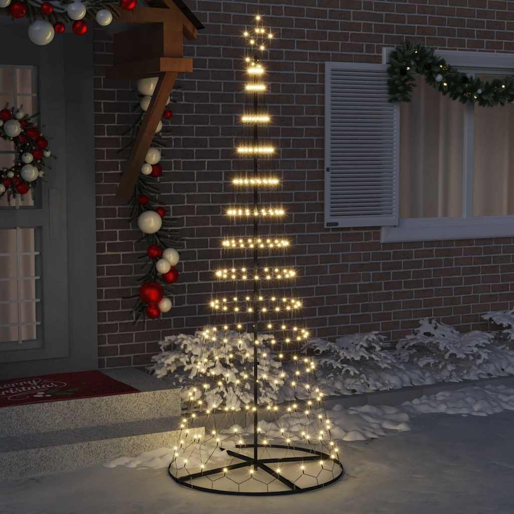 VidaXL LED Kerstboom met 295 LED met standaard Warmwit 250 cm Metaal