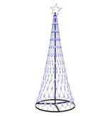VidaXL LED Kerstboom met 230 LED met standaard Blauw 184.5 cm Metaal