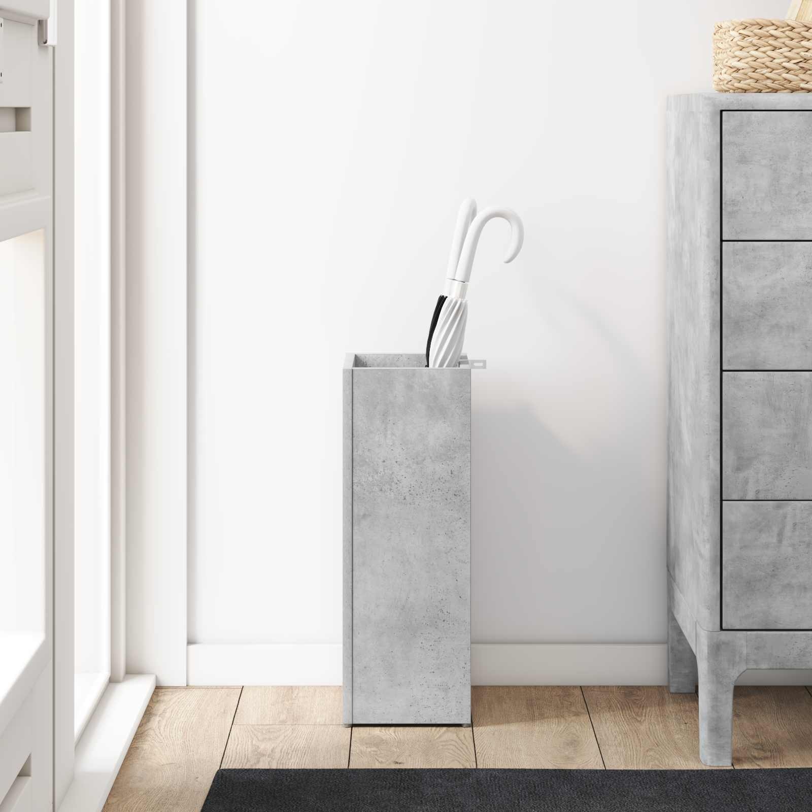 VidaXL Paraplu Standaard Beton Grijs 20 x 20 x 55,5 cm Bewerkt hout