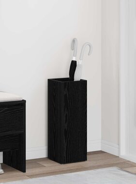 VidaXL Paraplu Standaard Zwart Eiken 20 x 20 x 55,5 cm Bewerkt hout