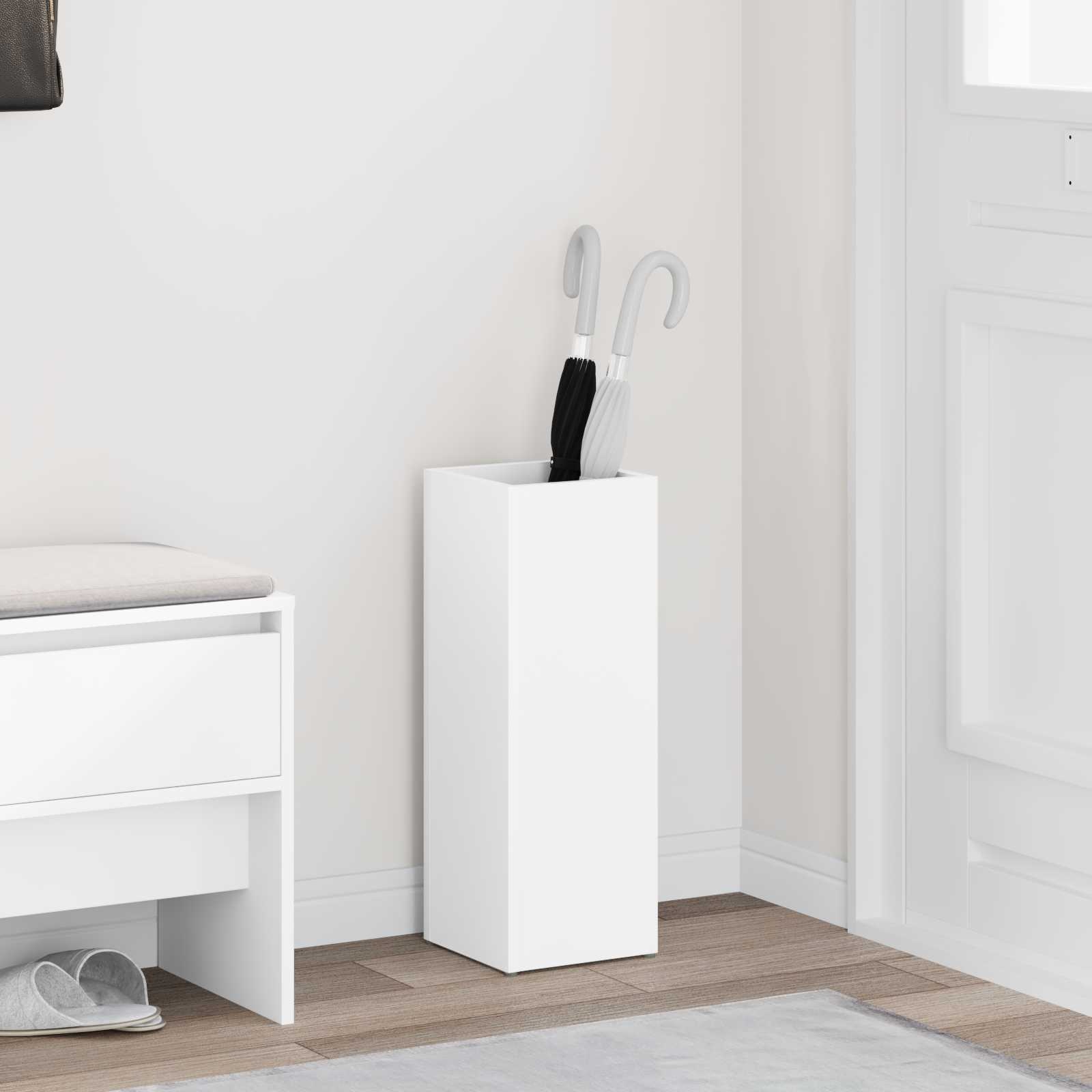 VidaXL Paraplu Standaard met opslag Wit 20 x 20 x 55,5 cm Bewerkt hout