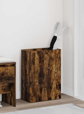 VidaXL Paraplu Standaard Gerookt eiken 40 x 20 x 55,5 cm Bewerkt hout
