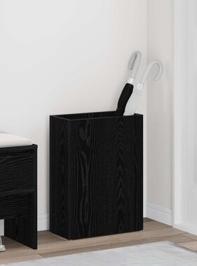 VidaXL Paraplu Standaard Zwart Eiken 40 x 20 x 55,5 cm Bewerkt hout