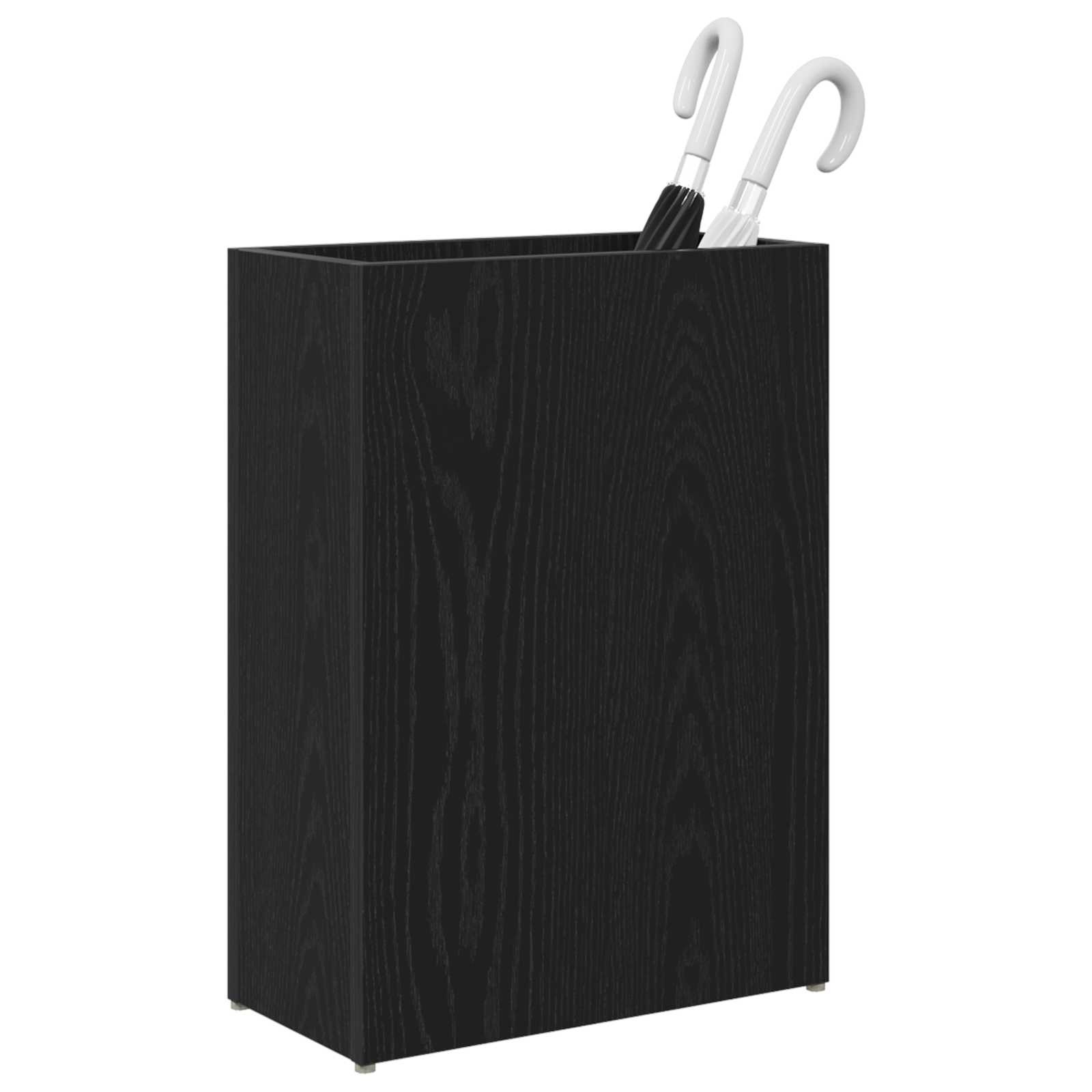VidaXL Paraplu Standaard Zwart Eiken 40 x 20 x 55,5 cm Bewerkt hout