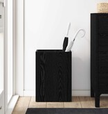 VidaXL Paraplu Standaard Zwart Eiken 40 x 20 x 55,5 cm Bewerkt hout