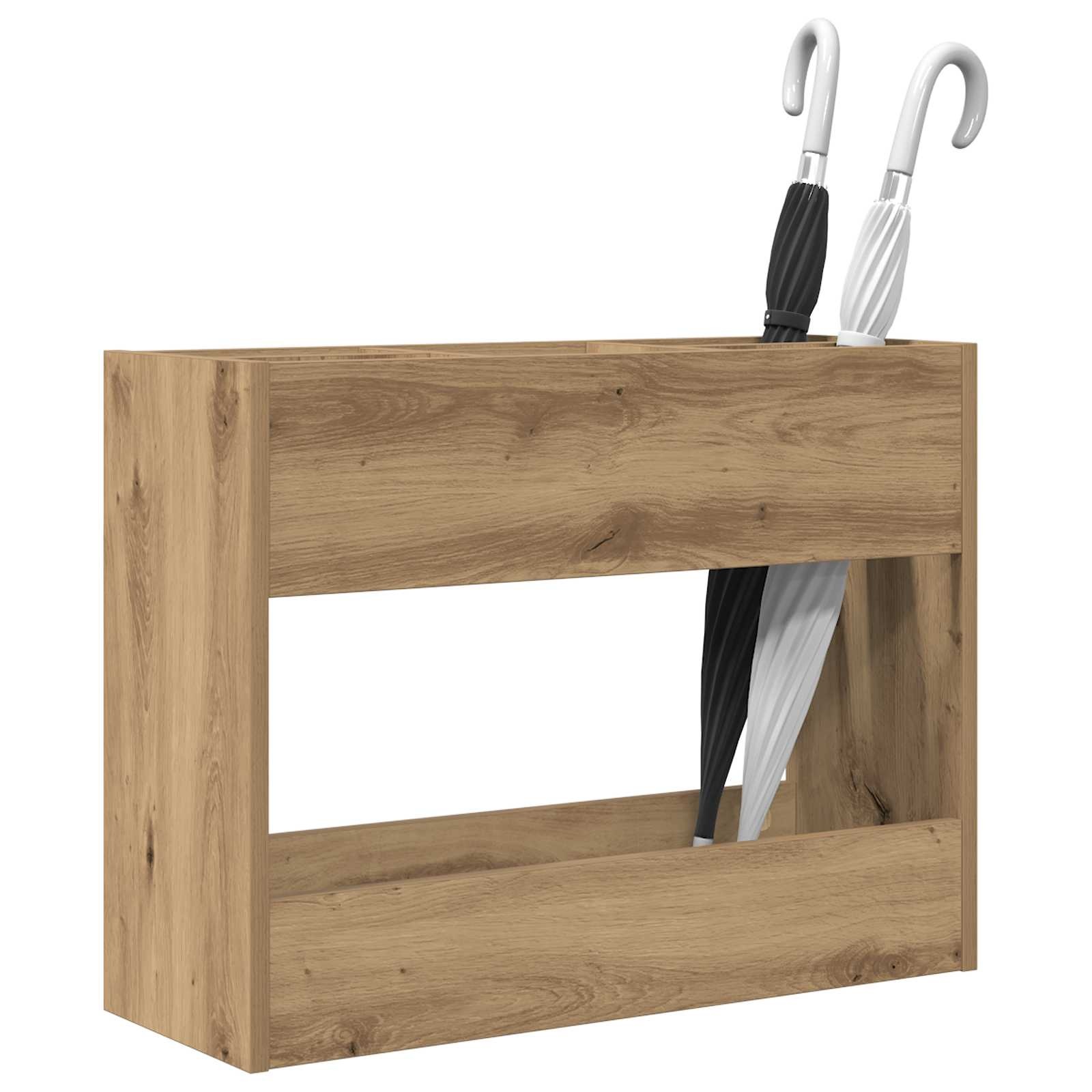 VidaXL Paraplu Standaard Artisan Eiken 65 x 24 x 50 cm Bewerkt hout