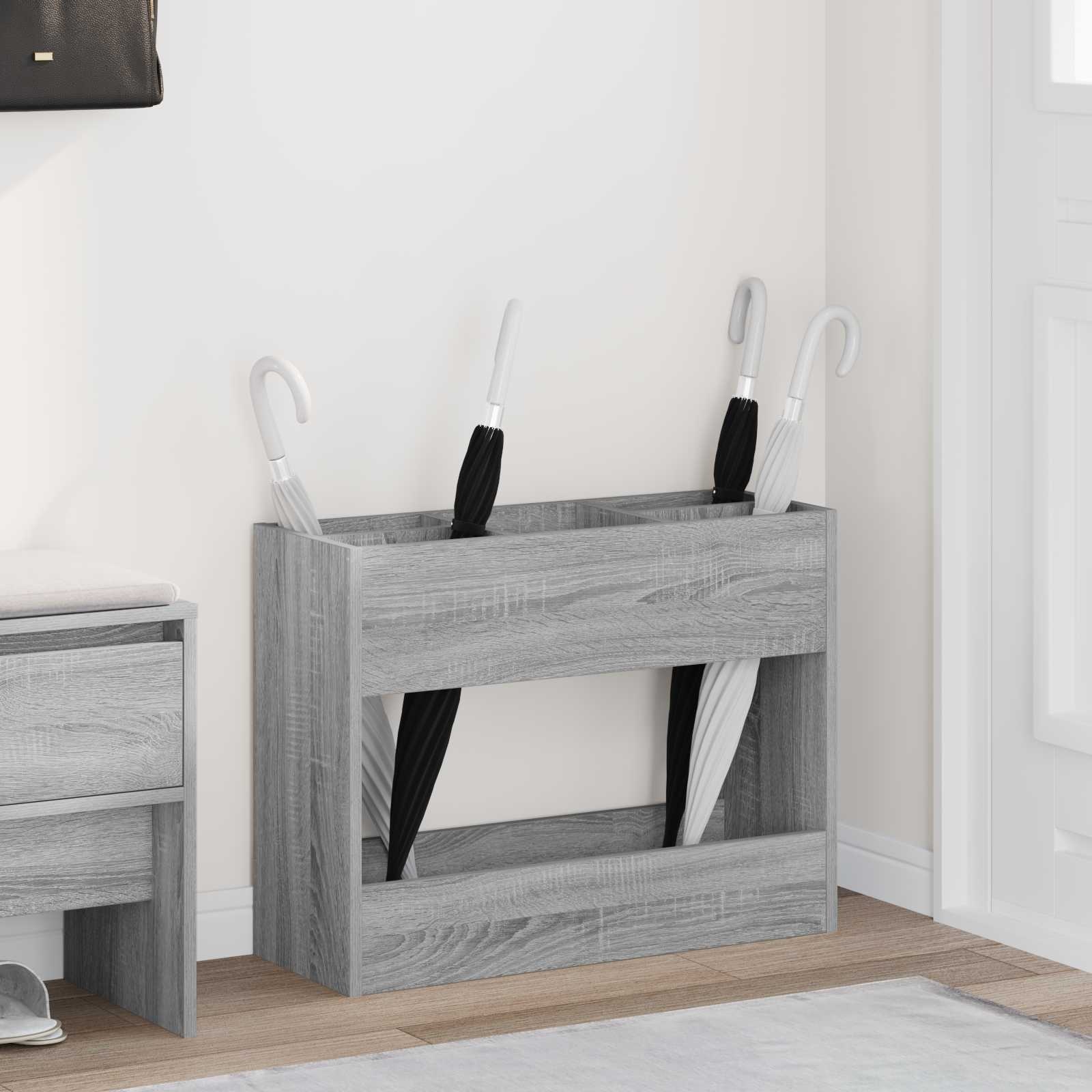 VidaXL Paraplu Standaard Grijs Sonoma 65 x 24 x 50 cm Bewerkt hout