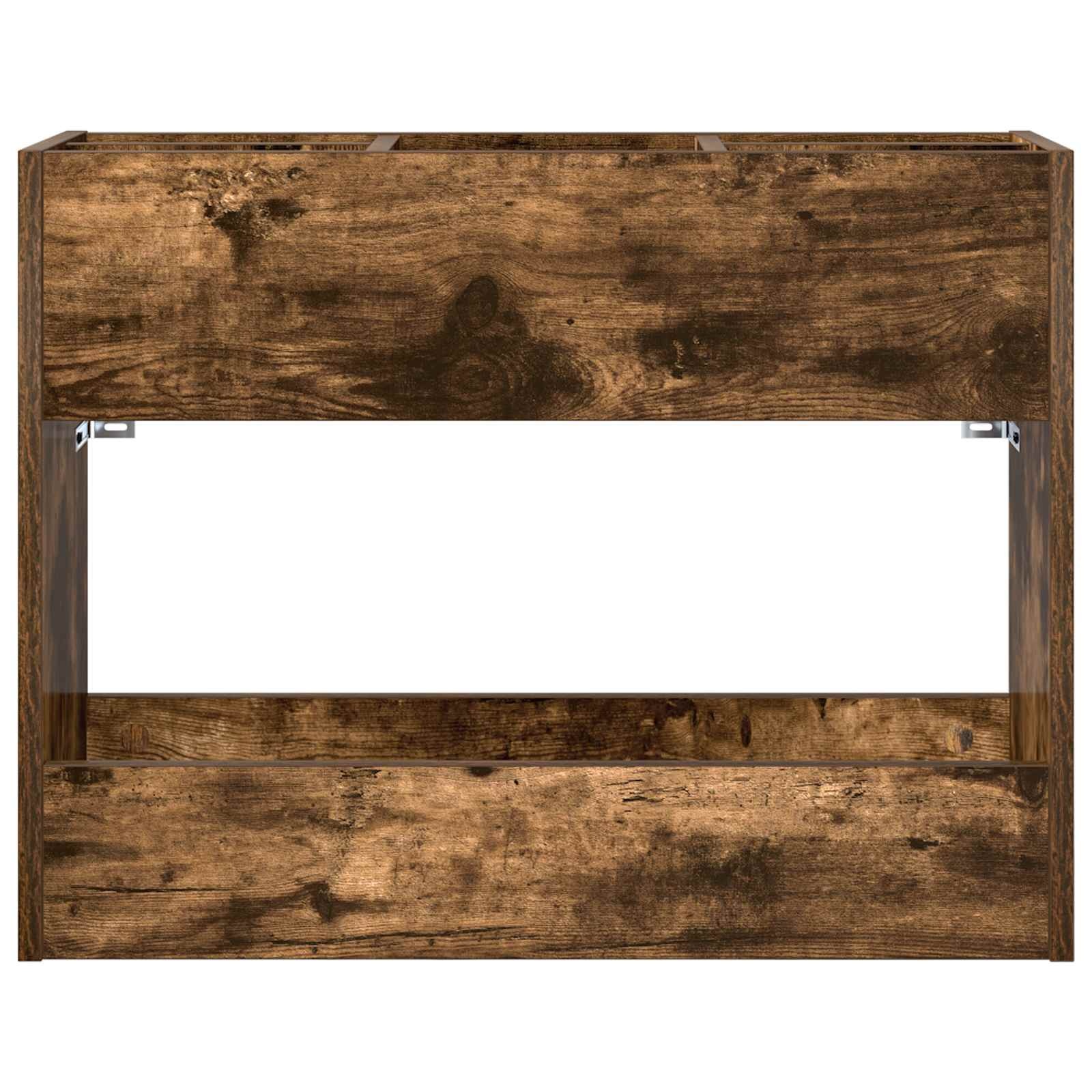 VidaXL Paraplu Standaard Gerookt eiken 65 x 24 x 50 cm Bewerkt hout