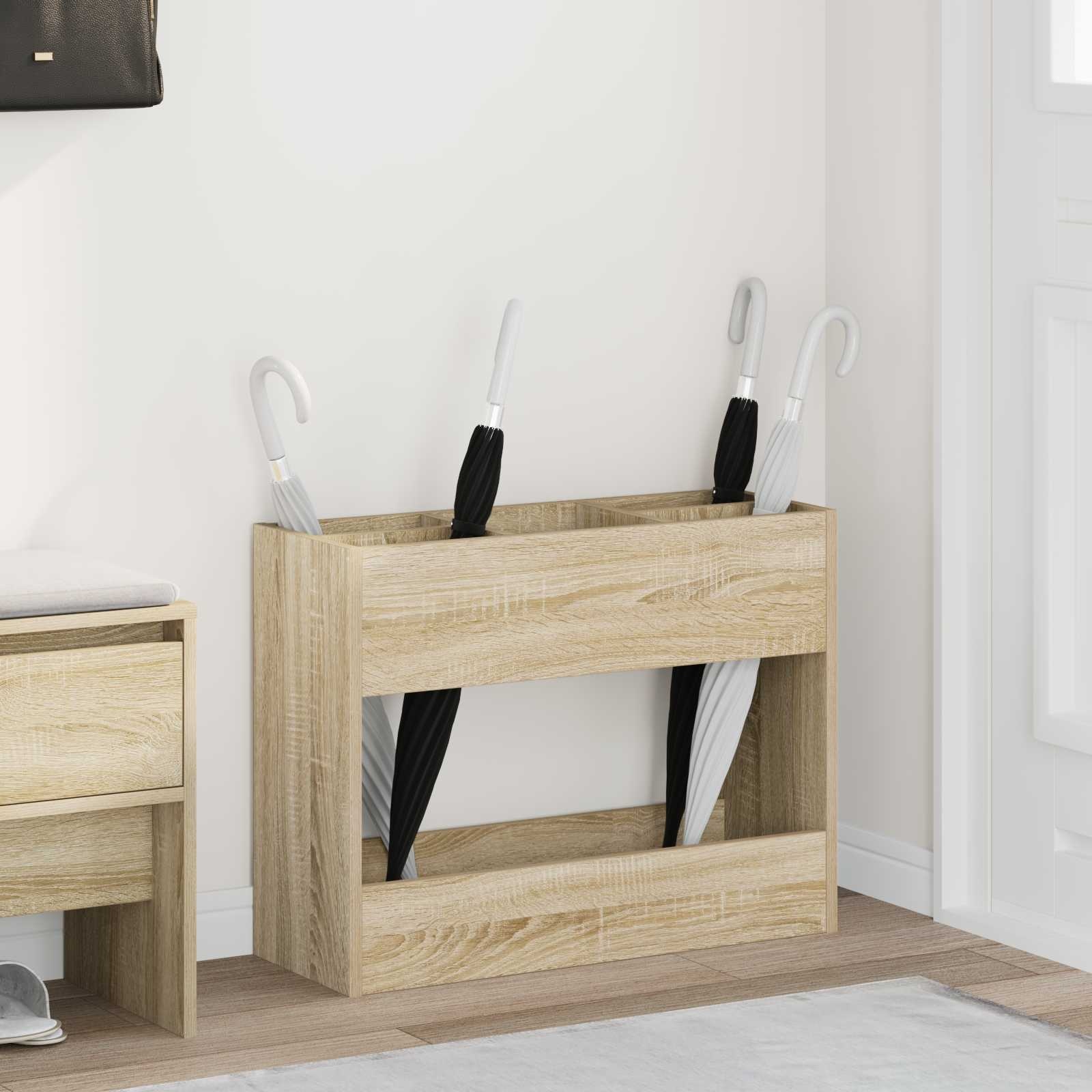 VidaXL Paraplu Standaard Sonoma Eiken 65 x 24 x 50 cm Bewerkt hout