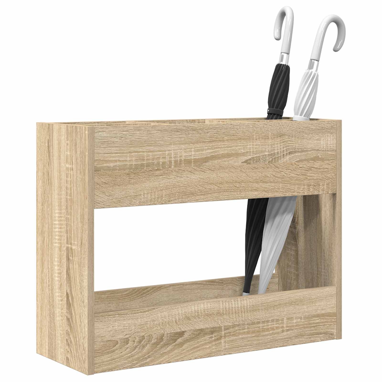VidaXL Paraplu Standaard Sonoma Eiken 65 x 24 x 50 cm Bewerkt hout