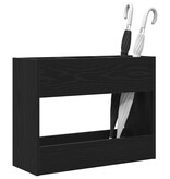 VidaXL Paraplu Standaard Zwart Eiken 65 x 24 x 50 cm Bewerkt hout