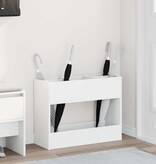 VidaXL Paraplu Standaard met opslag Wit 65 x 24 x 50 cm Bewerkt hout