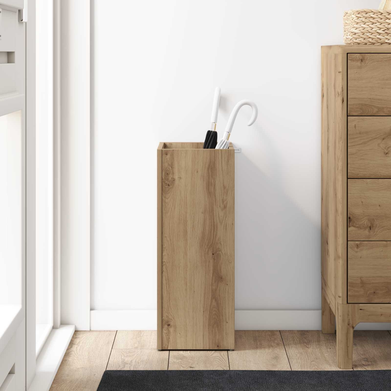 VidaXL Paraplu Standaard Artisan Eiken 25 x 24,5 x 64 cm Bewerkt hout