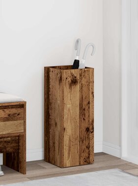 VidaXL Paraplu Standaard Oudhout 25 x 24,5 x 64 cm Bewerkt hout