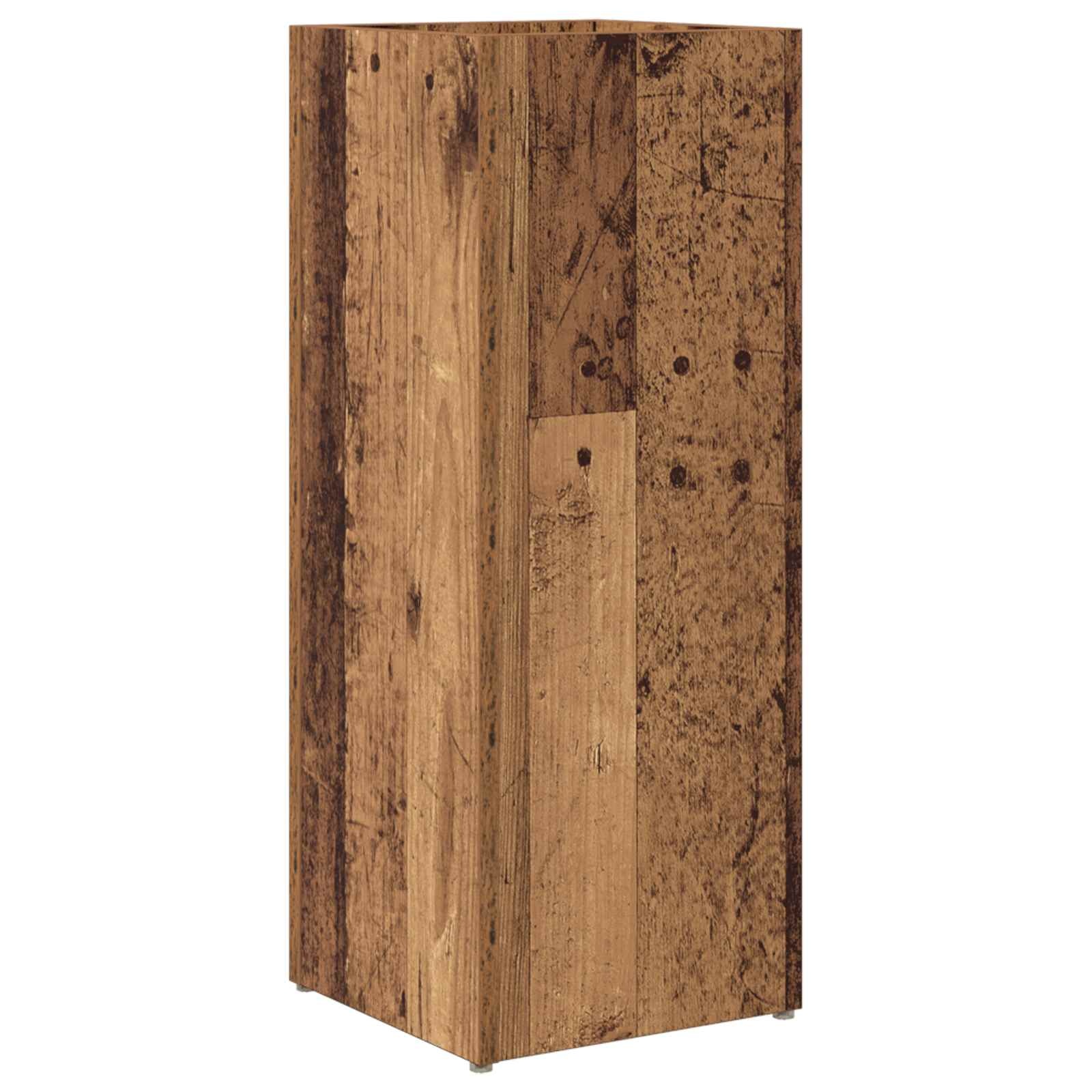 VidaXL Paraplu Standaard Oudhout 25 x 24,5 x 64 cm Bewerkt hout