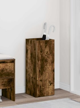 VidaXL Paraplu Standaard Gerookt eiken 25 x 24,5 x 64 cm Bewerkt hout