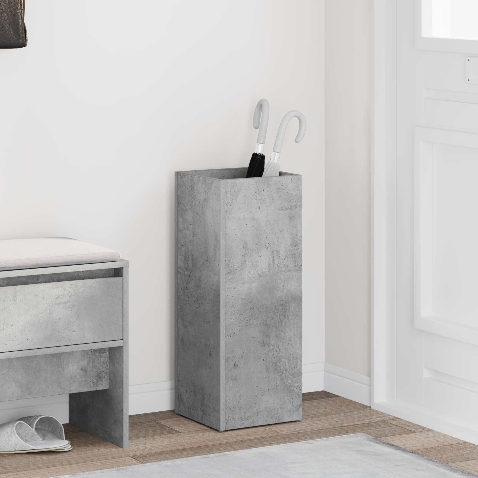 VidaXL Paraplu Standaard Beton Grijs 25 x 24,5 x 64 cm Bewerkt hout