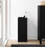 VidaXL Paraplu Standaard Zwart Eiken 25 x 24,5 x 64 cm Bewerkt hout