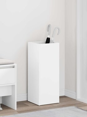 VidaXL Paraplu Standaard met opslag Wit 25 x 24,5 x 64 cm Bewerkt hout