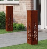 VidaXL Solar LED Pad Licht 2 pcs Cortenstaal Cortenstaal