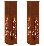 VidaXL Solar LED Pad Licht 2 pcs Cortenstaal Cortenstaal