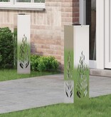 VidaXL Solar LED Pad Licht 2 pcs Gegalvaniseerd Gegalvaniseerd