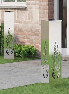 VidaXL Solar LED Pad Licht 2 pcs Gegalvaniseerd Gegalvaniseerd