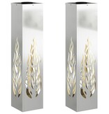 VidaXL Solar LED Pad Licht 2 pcs Gegalvaniseerd Gegalvaniseerd