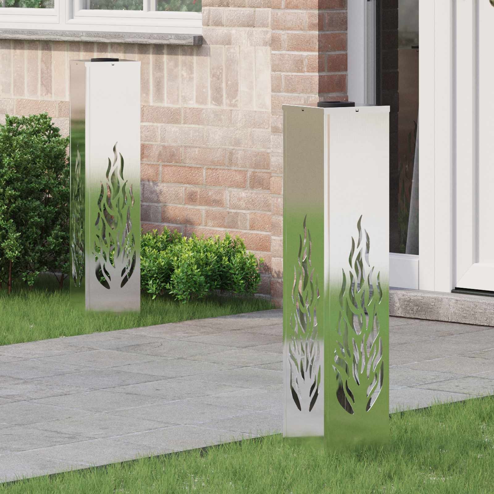 VidaXL Solar LED Pad Licht 2 pcs Roestvrij staal Roestvrij staal