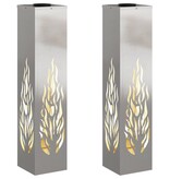 VidaXL Solar LED Pad Licht 2 pcs Roestvrij staal Roestvrij staal