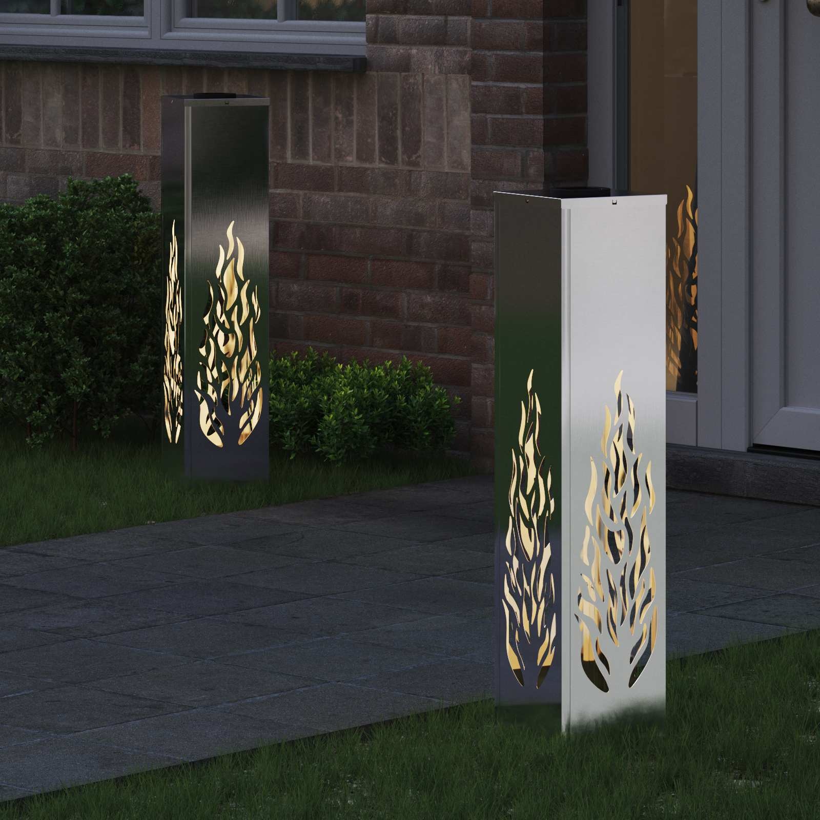 VidaXL Solar LED Pad Licht 2 pcs Roestvrij staal Roestvrij staal