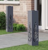 VidaXL Solar LED Pad Licht 2 pcs Antraciet Koudgewalst staal