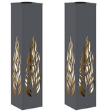 VidaXL Solar LED Pad Licht 2 pcs Antraciet Koudgewalst staal