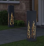 VidaXL Solar LED Pad Licht 2 pcs Antraciet Koudgewalst staal