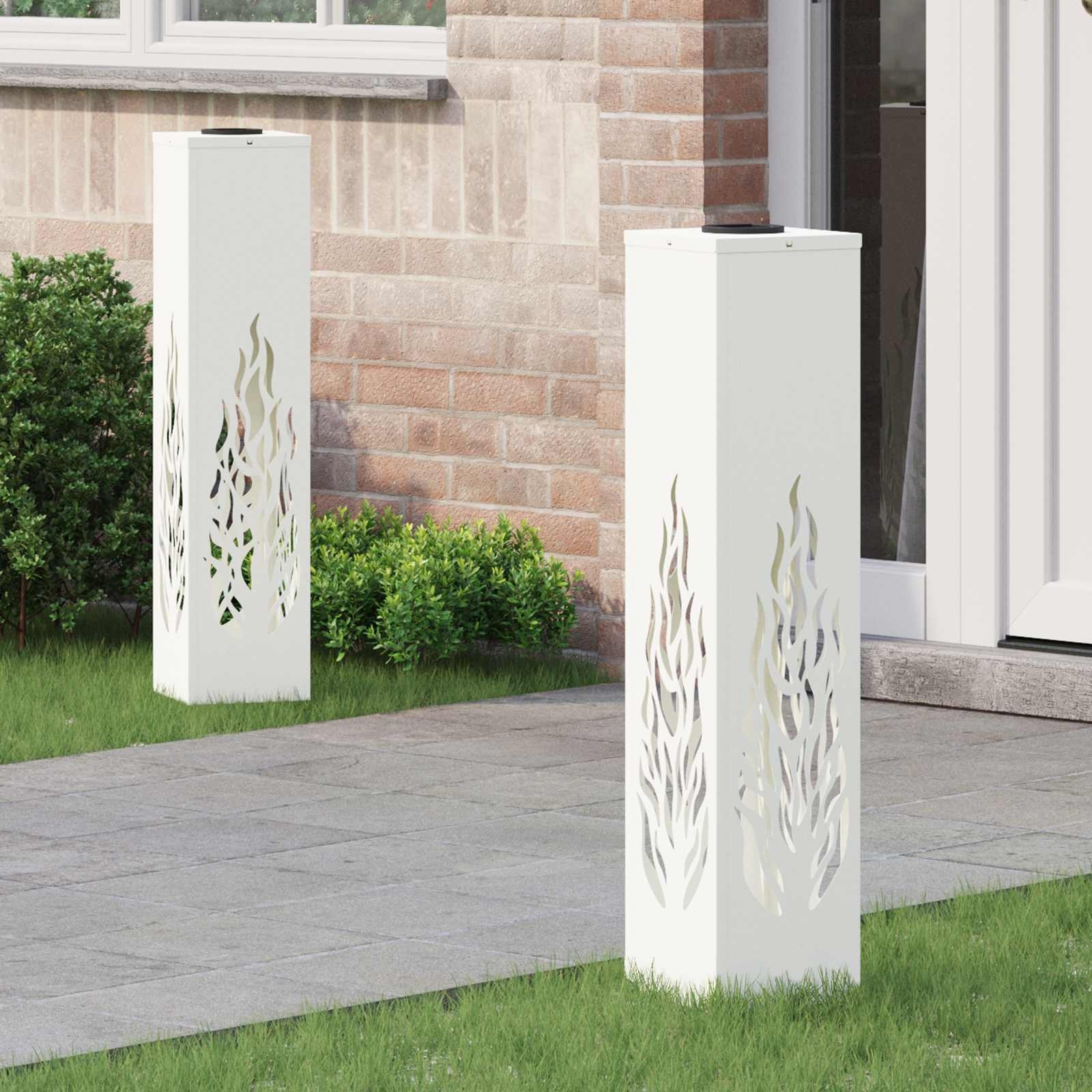 VidaXL Solar LED Pad Licht 2 pcs Wit Koudgewalst staal