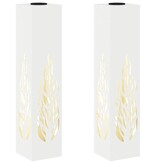 VidaXL Solar LED Pad Licht 2 pcs Wit Koudgewalst staal