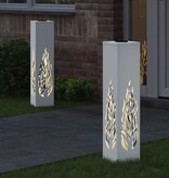 VidaXL Solar LED Pad Licht 2 pcs Wit Koudgewalst staal