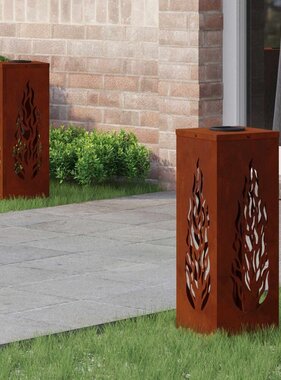 VidaXL Solar LED Pad Licht 2 pcs Cortenstaal Cortenstaal