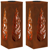 VidaXL Solar LED Pad Licht 2 pcs Cortenstaal Cortenstaal