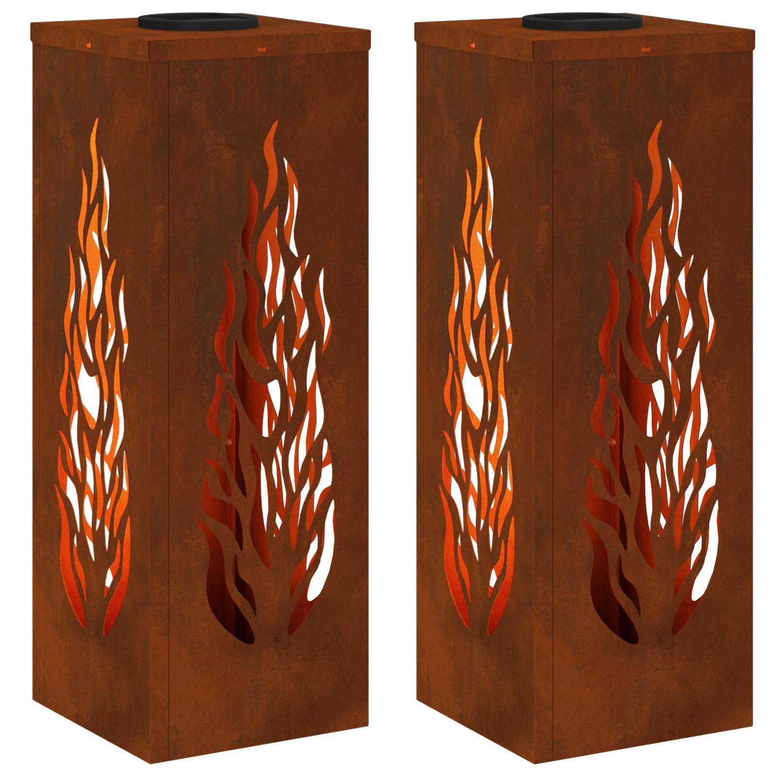 VidaXL Solar LED Pad Licht 2 pcs Cortenstaal Cortenstaal