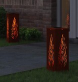 VidaXL Solar LED Pad Licht 2 pcs Cortenstaal Cortenstaal