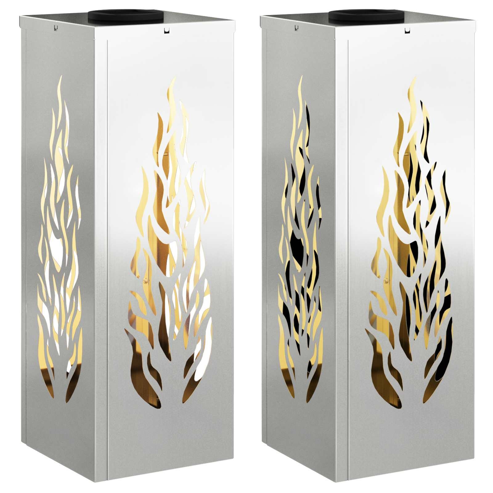 VidaXL Solar LED Pad Licht 2 pcs Gegalvaniseerd Gegalvaniseerd