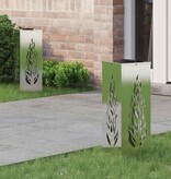 VidaXL Solar LED Pad Licht 2 pcs Roestvrij staal Roestvrij staal