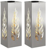 VidaXL Solar LED Pad Licht 2 pcs Roestvrij staal Roestvrij staal