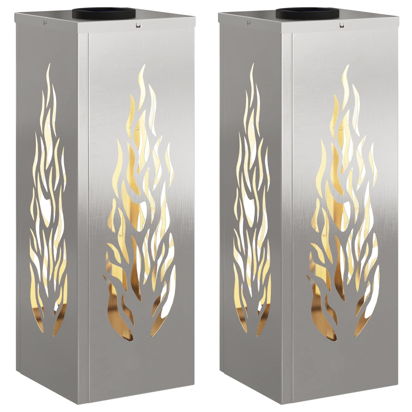 VidaXL Solar LED Pad Licht 2 pcs Roestvrij staal Roestvrij staal