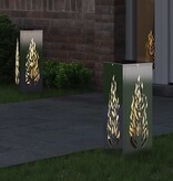 VidaXL Solar LED Pad Licht 2 pcs Roestvrij staal Roestvrij staal